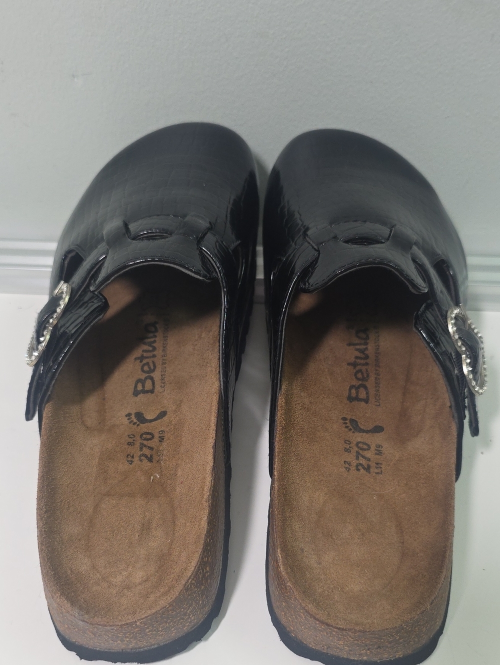 Birkenstock Betula Boston Black Jeweled Sandals Clogs Sz L 11/M9 Womens 279